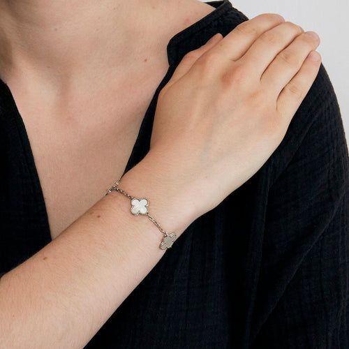 Bracelet VAN CLEEF & ARPELS - Bracelet Alhambra or gris et nacre 58 Facettes DV0672-1