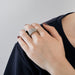 Bague 59 Bague jonc en or gris et diamants 58 Facettes DV2800-12-59-5