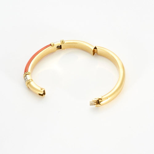Bracelet FRED - Bracelet ISAURE  or jaune corail et diamants 58 Facettes DV0668-1