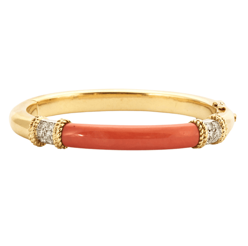 Bracelet FRED - Bracelet ISAURE  or jaune corail et diamants 58 Facettes DV0668-1