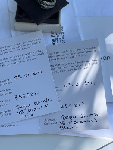 Bague DINH VAN - Bague Duo Spirale Or gris Diamants 58 Facettes DV4352-1