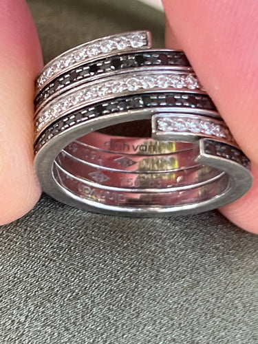 Bague DINH VAN - Bague Duo Spirale Or gris Diamants 58 Facettes DV4352-1