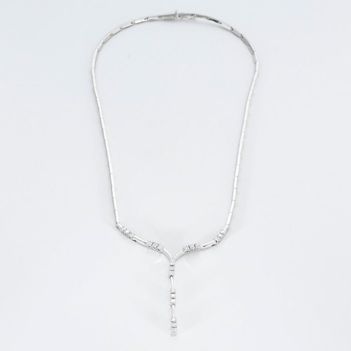 Collier Collier en or gris et diamants 58 Facettes DV4246-1