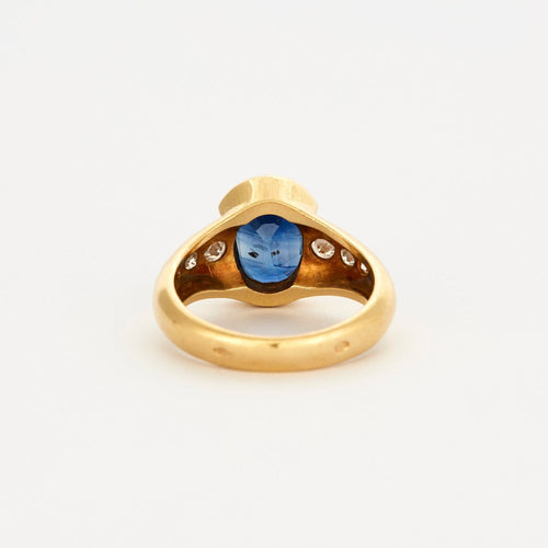 Bague 51 Bague en or jaune, saphir et diamants 58 Facettes DV3329-1