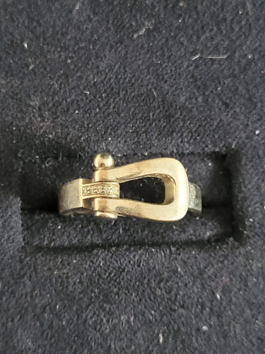 Bague 49 FRED - Bague Force 10 or gris et diamants 58 Facettes DV4430-1