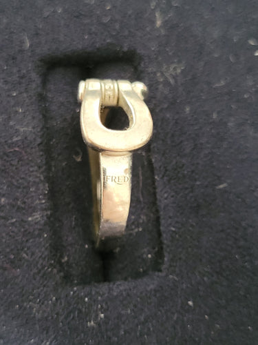 Bague 49 FRED - Bague Force 10 or gris et diamants 58 Facettes DV4430-1