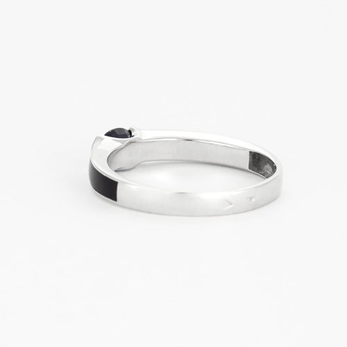 Bague 53 Bague en or gris avec saphir et diamants 58 Facettes DV4307-2