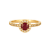 Bague 47 GEMMYO - Bague or jaune avec rubis et diamants 58 Facettes DV4476-1