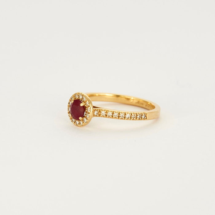 Bague 47 GEMMYO - Bague or jaune avec rubis et diamants 58 Facettes DV4476-1