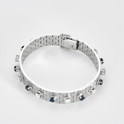 Bracelet Bracelet or gris diamants et saphirs 58 Facettes DV4200-1