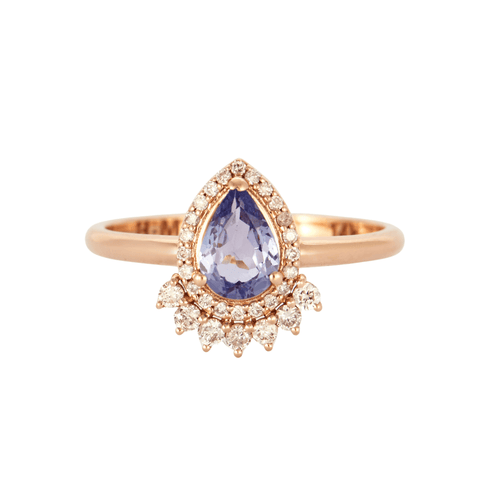 Bague 54 Bague en or rose  tanzanite et diamants 58 Facettes DV2477-1