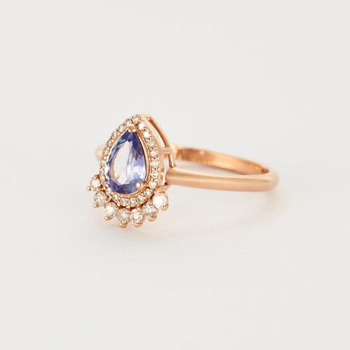 Bague 54 Bague en or rose  tanzanite et diamants 58 Facettes DV2477-1