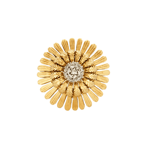 Bague 54 Bague fleur en or jaune avec diamants 58 Facettes DV4178-10