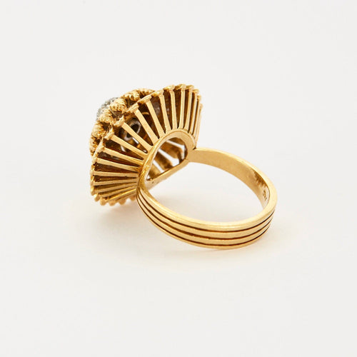 Bague 54 Bague fleur en or jaune avec diamants 58 Facettes DV4178-10