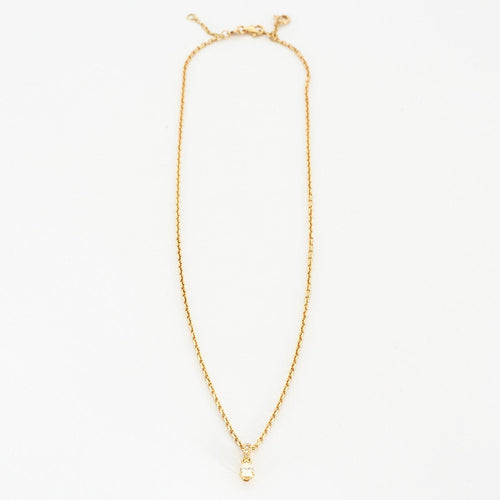 Collier Collier en or jaune serti d'un diamant poire 58 Facettes DV0397-5