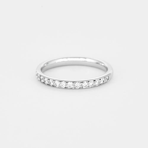 Bague 51 Demie Alliance en or gris et diamants 58 Facettes DV4300-1