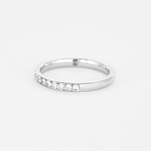 Bague 51 Demie Alliance en or gris et diamants 58 Facettes DV4300-1