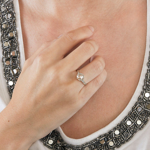 Bague 54 Bague en or gris et diamant taillé en rose 58 Facettes DV0687-2