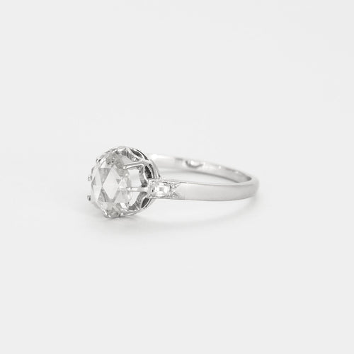 Bague 54 Bague en or gris et diamant taillé en rose 58 Facettes DV0687-2