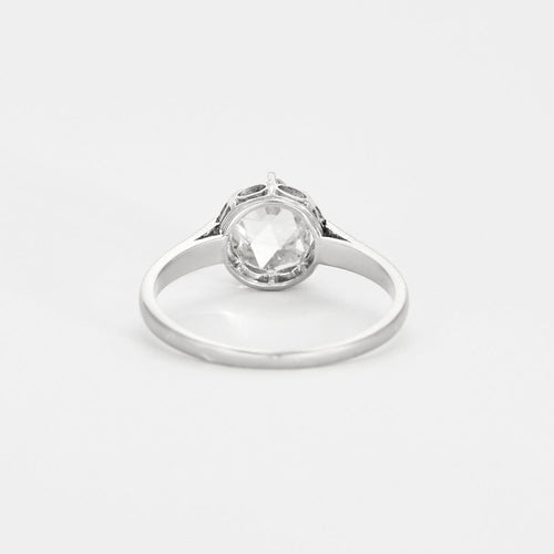 Bague 54 Bague en or gris et diamant taillé en rose 58 Facettes DV0687-2