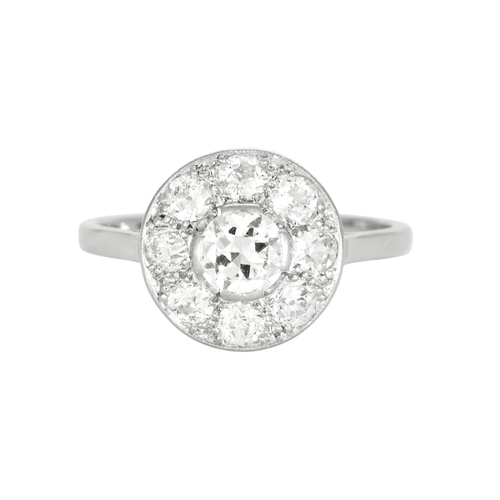 Bague 55 Bague platine, or gris et diamants 58 Facettes DV0687-1