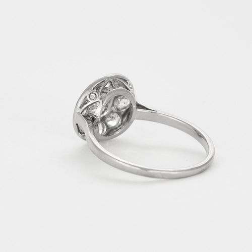 Bague 55 Bague platine, or gris et diamants 58 Facettes DV0687-1