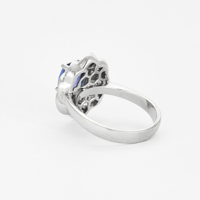 Bague 54 Bague en or gris tanzanite et diamants 58 Facettes DV0688-1