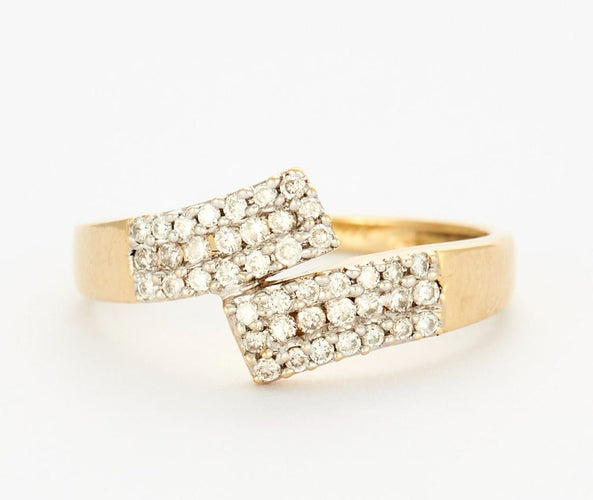 Bague 51 Bague or jaune avec diamants 58 Facettes DV0694-3