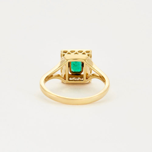 Bague 55 Bague en or jaune, émeraude et diamants 58 Facettes DV4426-1