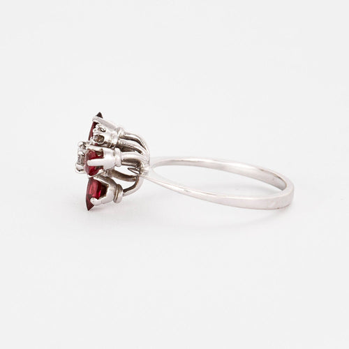 Bague 51 Bague en or gris, diamants et rubis 58 Facettes DV4664-1-51-2