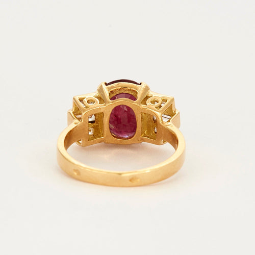 Bague 54 Bague en or jaune, rubis et diamants 58 Facettes DV0385-3