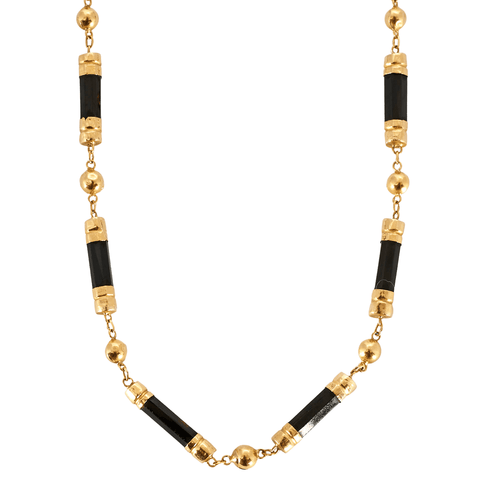 Collier Collier en or jaune et onyx 58 Facettes DV1164-5