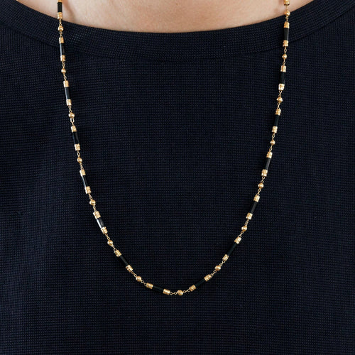 Collier Collier en or jaune et onyx 58 Facettes DV1164-5