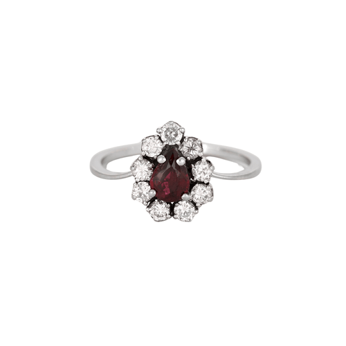 Bague 52.5 Bague en or gris, rubis et diamants 58 Facettes DV0014-6-525-3