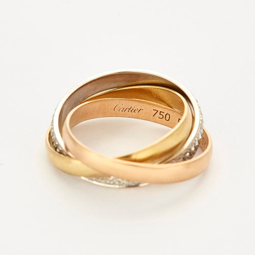 Bague 51 CARTIER - Bague Trinity trois ors diamants 58 Facettes DV0379-15-51-2
