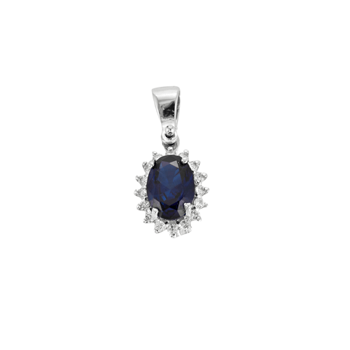 Pendentif Pendentif en or gris saphir et diamants 58 Facettes DV4855-3