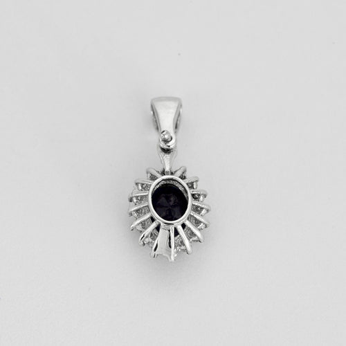 Pendentif Pendentif en or gris saphir et diamants 58 Facettes DV4855-3