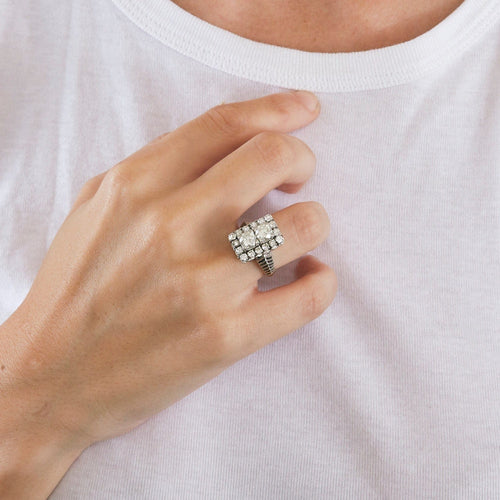 Bague 51 Bague en platine et or gris et diamants 58 Facettes DV4786-2