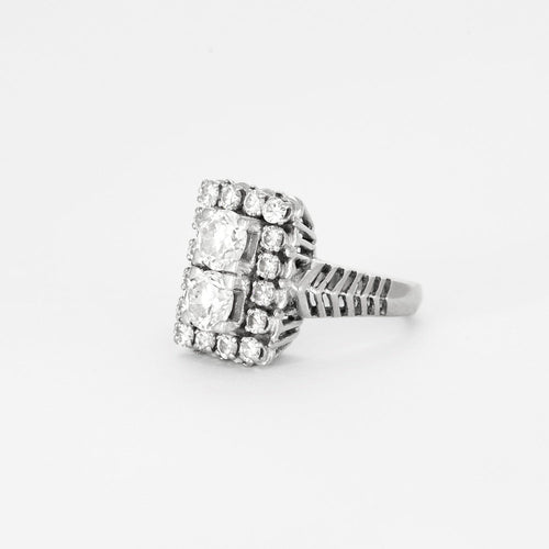 Bague 51 Bague en platine et or gris et diamants 58 Facettes DV4786-2