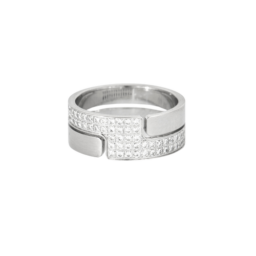 DINH VAN -  Bague Seventies or gris diamants
