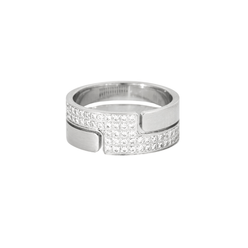 Bague 53 DINH VAN -  Bague Seventies or gris diamants 58 Facettes DV0379-16-53-2