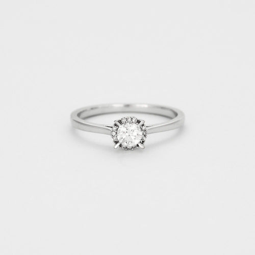 Bague 53 Bague solitaire en or gris et diamant 58 Facettes DV4184-12
