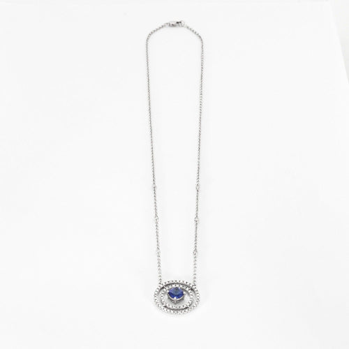 Collier or gris, diamants et tanzanite 58 Facettes DV0704-1