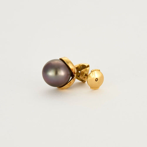 Boucles d'oreilles Boucles d'oreilles Perle de cultures de Tahiti, or jaune et diamants 58 Facettes DV5427-3