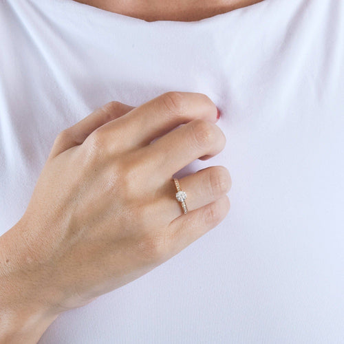 Bague 51 Bague or rose et diamants 58 Facettes DV4973-2-51-5