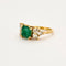 Bague en or jaune, émeraude et diamants