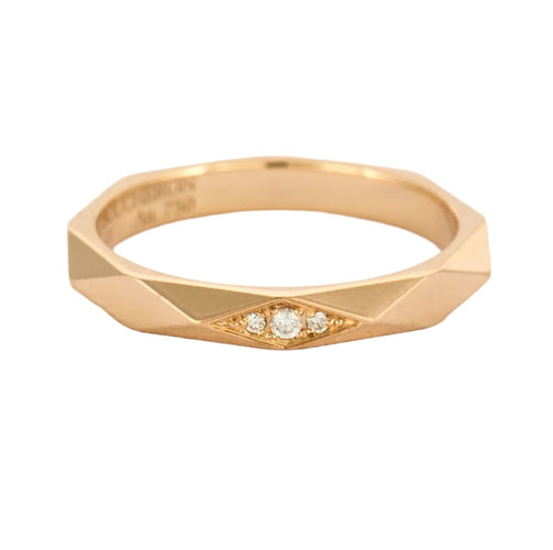 Bague 53 BOUCHERON - Alliance facette or rose, diamants 58 Facettes DV5390-6-53-2