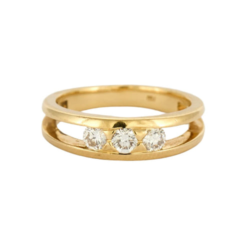Bague 52 Bague or jaune diamants 58 Facettes DV5390-3-52-1