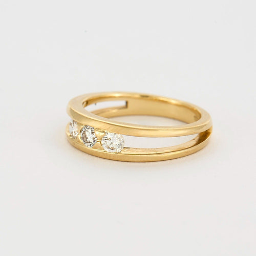 Bague 52 Bague or jaune diamants 58 Facettes DV5390-3-52-1