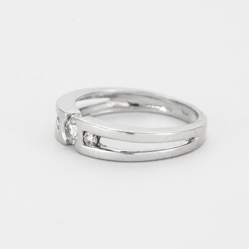 Bague 54 Bague or gris et diamants 58 Facettes DV5390-8-54-3